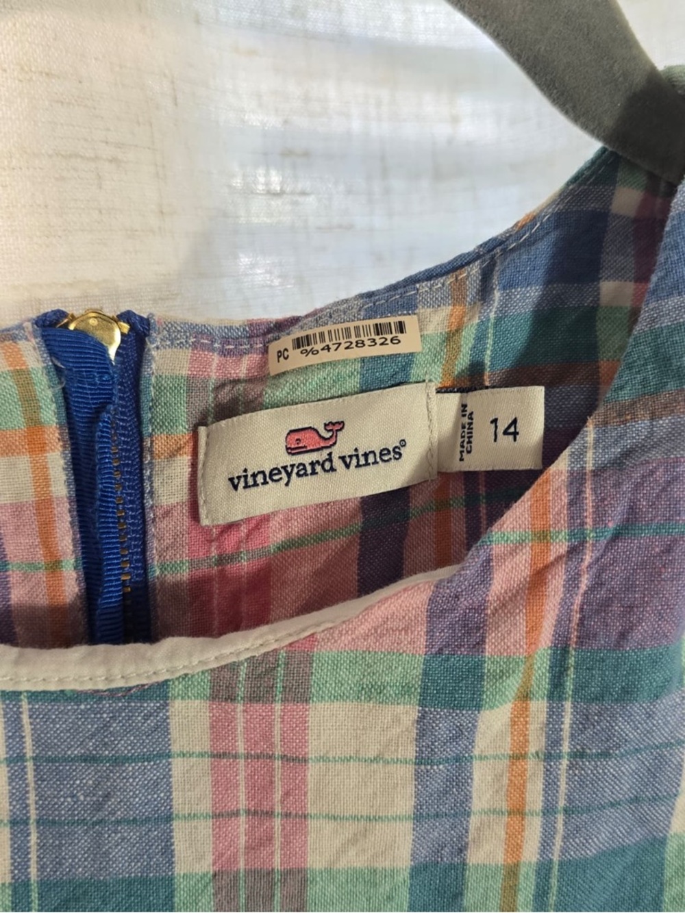 Vineyard Vines Plaid Shift Dress in Pink, Blue & Green - Picture 6 of 6